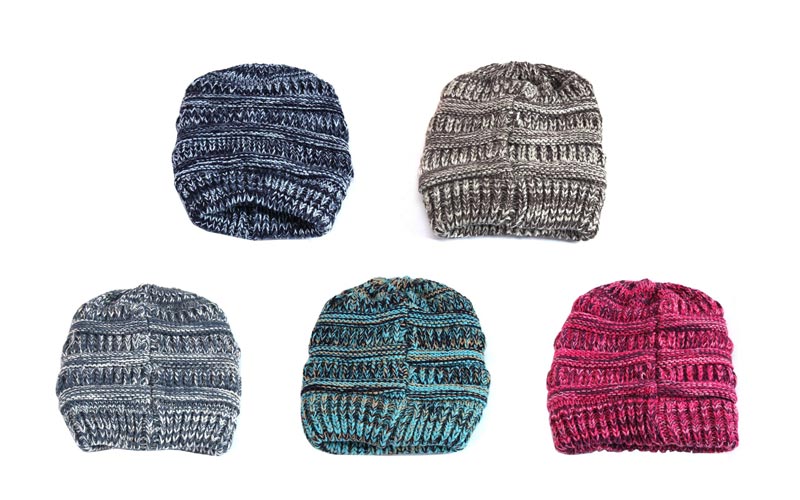 Bulk Buy Thermal Messy Bun Hole Beanie Hats Wholesale