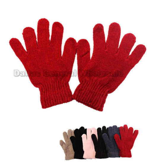 Bulk Buy Ladies Chenille Knitted Gloves Wholesale