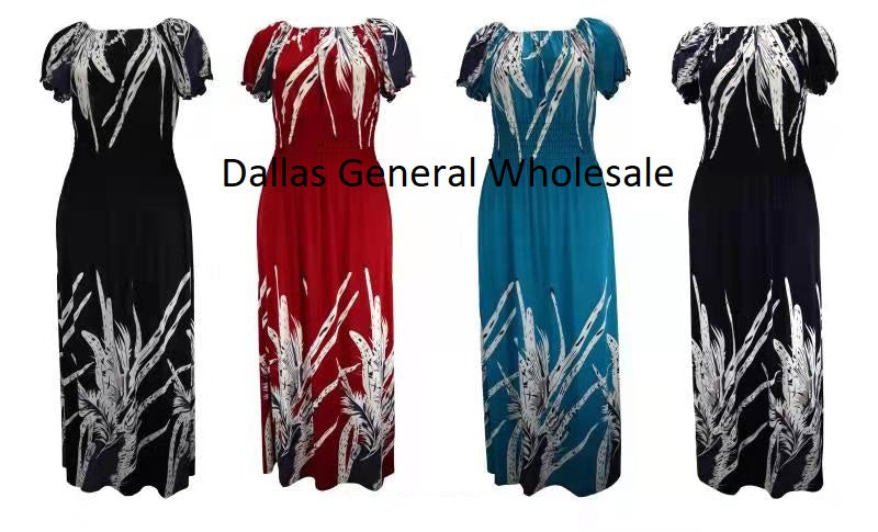 Bulk Buy Women Straight Shoulder Maxi Dresses Wholesale