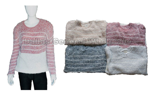 Duo Color Striped Sweater Wholesale MOQ 12