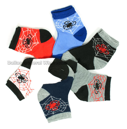 Little Boys Spider Casual Socks Wholesale