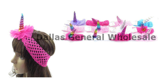 Bulk Buy Little Girls Unicorn Head Wraps Wholesale