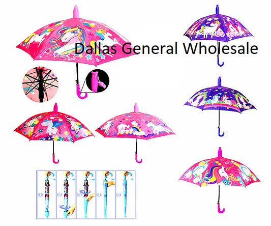 Bulk Buy Kids Unicorn Umbrellas w/ Casing Wholesale
