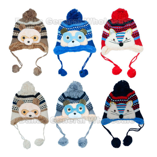 Fur-Lined Critters Toboggan Beanie Hats | Assorted