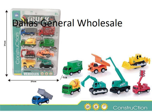 Bulk Buy 8PC Toy Friction Construction Trucks Wholesale
