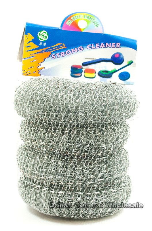 Bulk Buy 4 PC Metal Scrubbers Wholesale