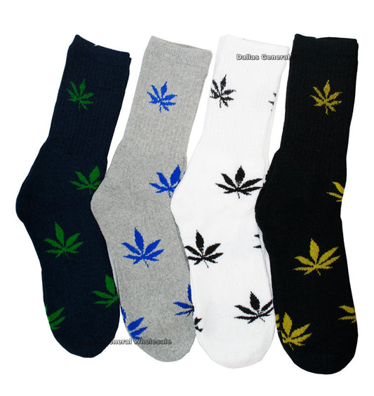 Marijuana Printed Men's Crew Socks Wholesale