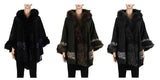 Ladies Fur Trim Poncho Capes Wholesale