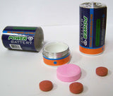 Wholesale C BATTERY SHAPED STASH PILL BOX (sold by the piece or dozen  )