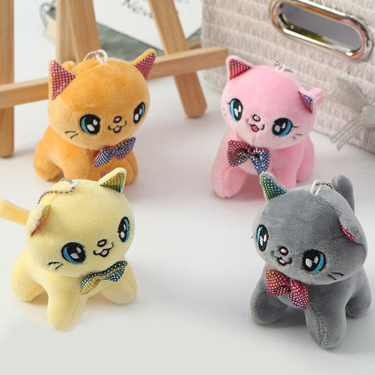 Accessorize Your Keys with Our Cute Cartoon Plush Animal Soft Cat Keychain Pendant