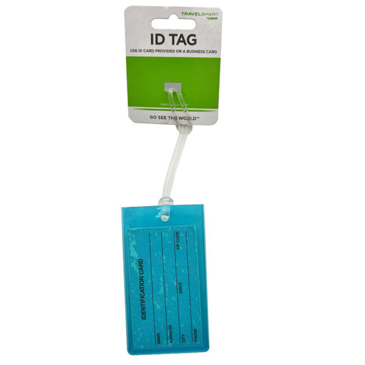 Travel Smart Aqua Travel ID Luggage Tag