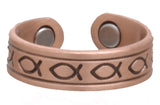 Wholesale PURE HEAVY COPPER CHRISTIAN FISH MAGNETIC RING ( sold by the piece )