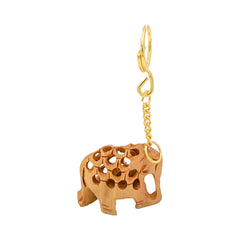 3D Elephant Wooden Keychain