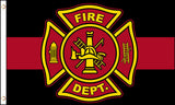 Wholesale FIRE FIGHTER EMBLEM RED LINE 3 X 5 FLAG ( sold by the piece )