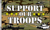 Wholesale CAMOUFLAGE SUPPORT OUR TROOPS 3 X 5 MILITARY FLAG ( sold by the piece )