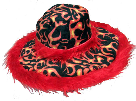 Buy FLAMING FUZZY WIDE RIM PARTY PLUSH HAT (Sold by the piece BY COLOR Bulk Price