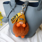 Fur baby keychain with flap for girls