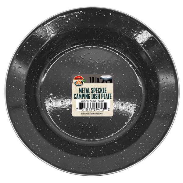 10 Metal Speckle Camping Dish Plate MOQ-4Pcs, 7.44$/Pc