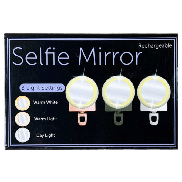 Phone Ring Light with Mirror in 3 Assorted Colors