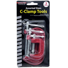 3 Pack Assorted Size C-Clamp Tools