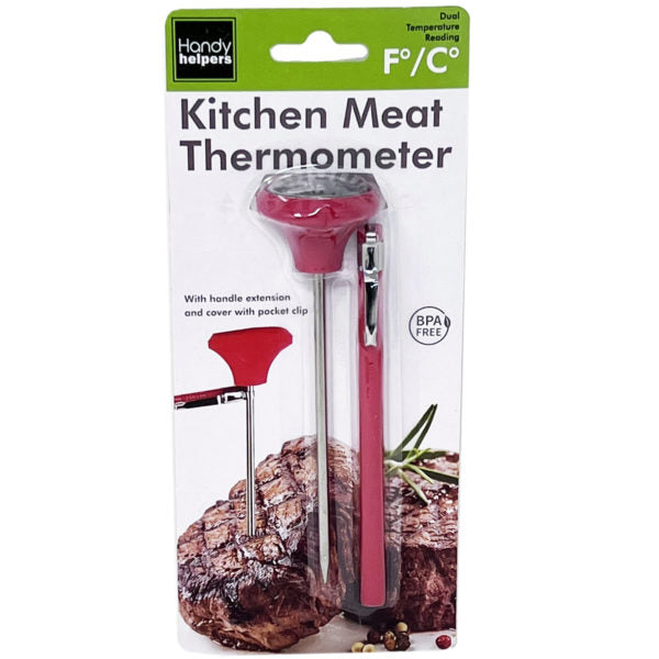 Kitchen Meat Thermometer with Handle Extension and Cover with Pocket Clip