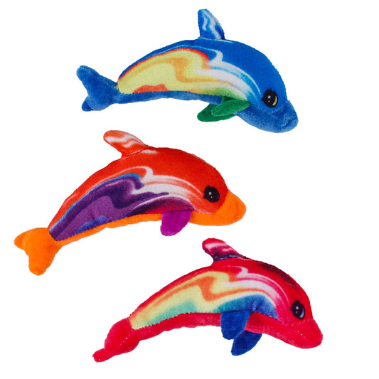 Rainbow Soft Plush Dolphins Kids Toys In Bulk- Assorted
