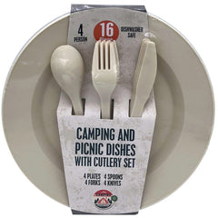 16 Piece Camping and Picnic Dishes with Cutlery Se MOQ-6Pcs, 3.57$/Pc
