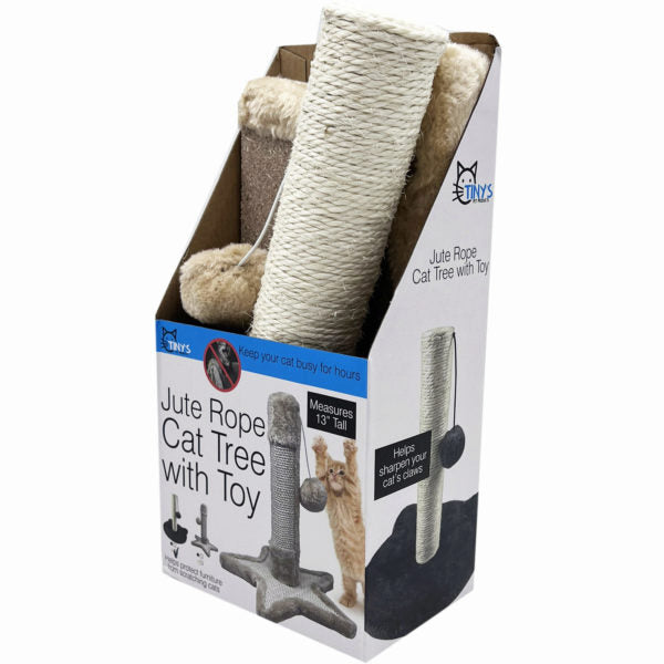 Jute Rope Cat Tree with Toy