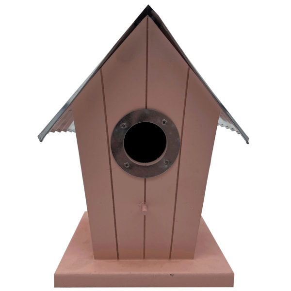 Wood Birdhouse with Tin Roof