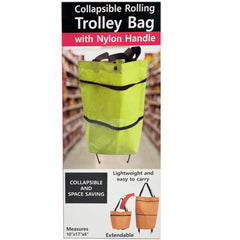 Collapsible Rolling Trolley Bag with Nylon Handle