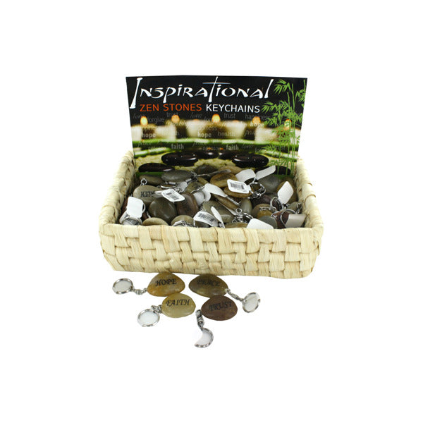 Inspirational Zen Stones Key Chains Countertop Display