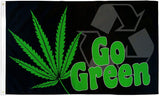 Wholesale GO GREEN POT 3 x 5 ENVIRONMENTALIST MARIJUANA FLAG (Sold by the piece)