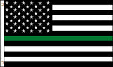 Wholesale AMERICAN THIN GREEN LINE military / border patrol lives  3 X 5 FLAG ( sold by the piece )