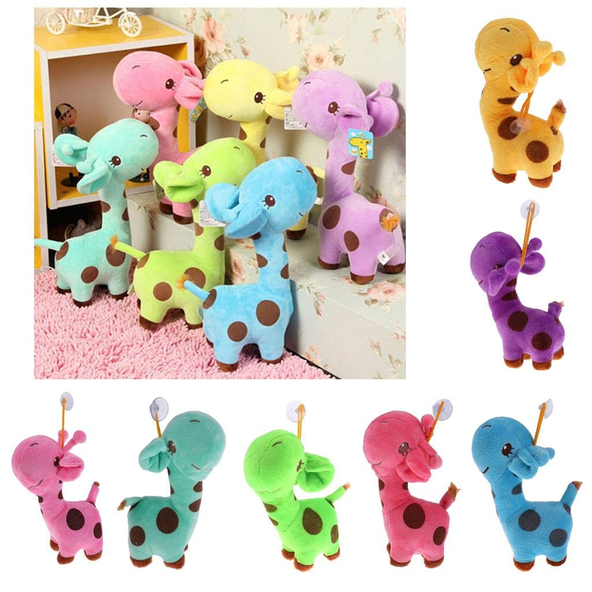 Adorable Soft Mini Giraffe Baby Plush Pendant and Keychains for Kids