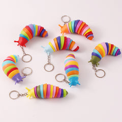  Rainbow Slug Keychain Fidget Toy