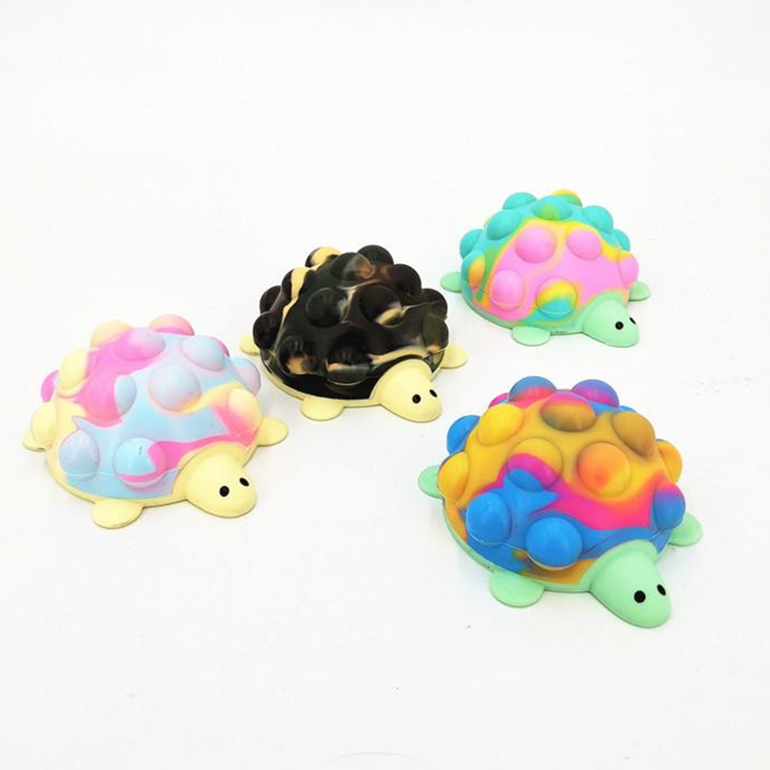 four different color tortoise shape pop it fidget ball toys