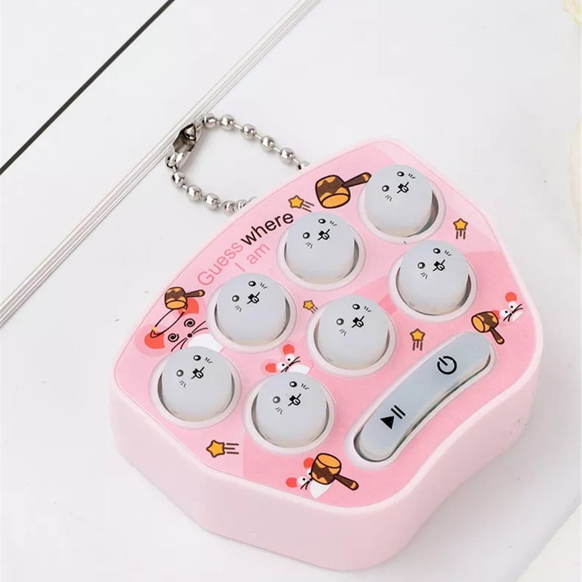 Whack-a-Mole Hamster Game Keychain