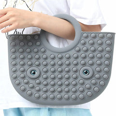 Grey Tote Bag Pop it Fidget Handbag