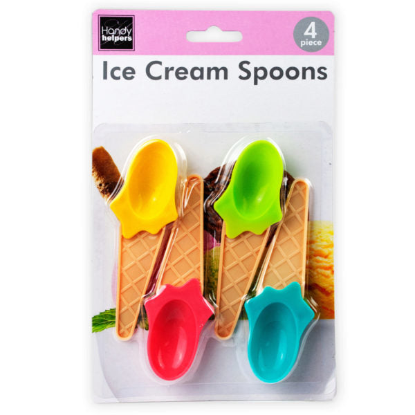 4 Pack Plastic Ice Cream Spoons