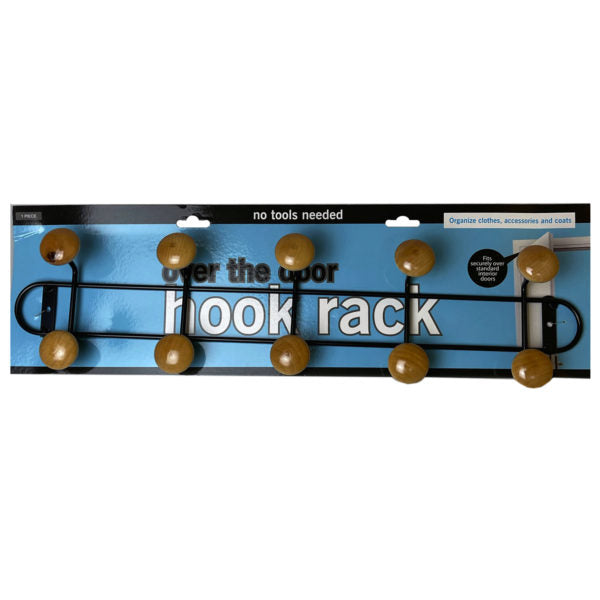 10-Hook Wood and Steel Hanging Rack MOQ-6Pcs, 4.45$/Pc