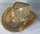 Wholesale GOLD SEQUIN COWBOY HAT (Sold by the piece)