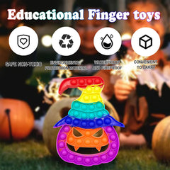 educational benefits of Rainbow Pumpkin Witch Halloween Pop it Fidget Toys