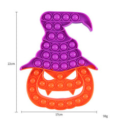 Rainbow Pumpkin Witch Halloween Pop it Fidget Toys dimensions 22*17cm