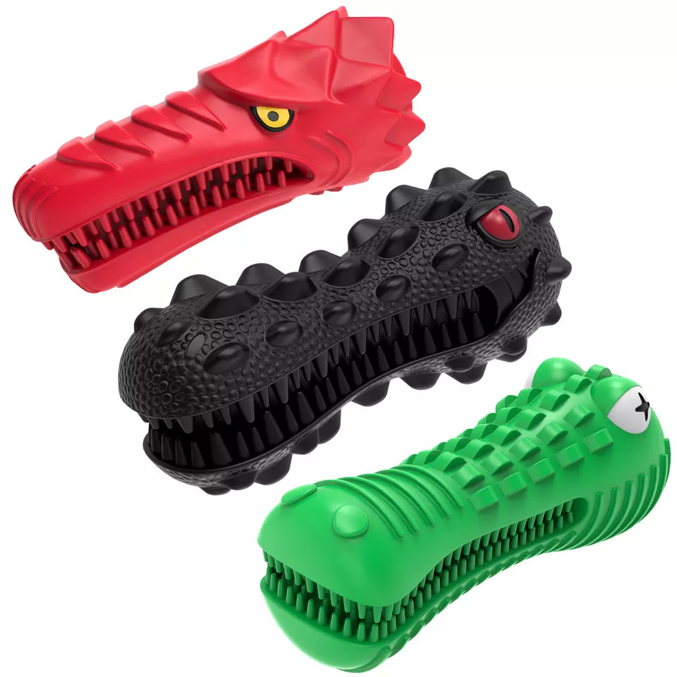 Chew Gator - Crocodile Face Shaped Teething Dental Chew Pet Toy for Dogs & Cats