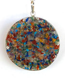 Wholesale 1 1/2 INCH CRUSHED RAINBOW STONE IN RESIN TREE OF LIFE PENDANT (sold by the piece)