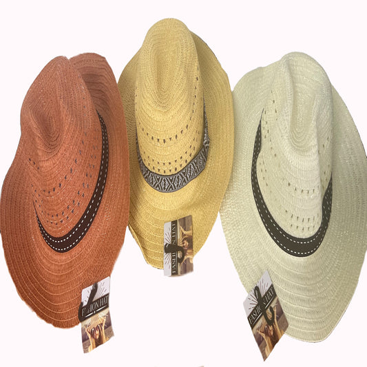 Buy Western Style Woven Fashion Hat With Band ( sold by the piece or assorted)Bulk Price