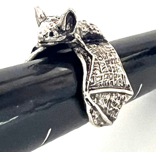 Buy SMALL SILVER ADJUSTABLE METAL FLYING BAT BIKER RING ( sold by the piece or dozen)Bulk Price