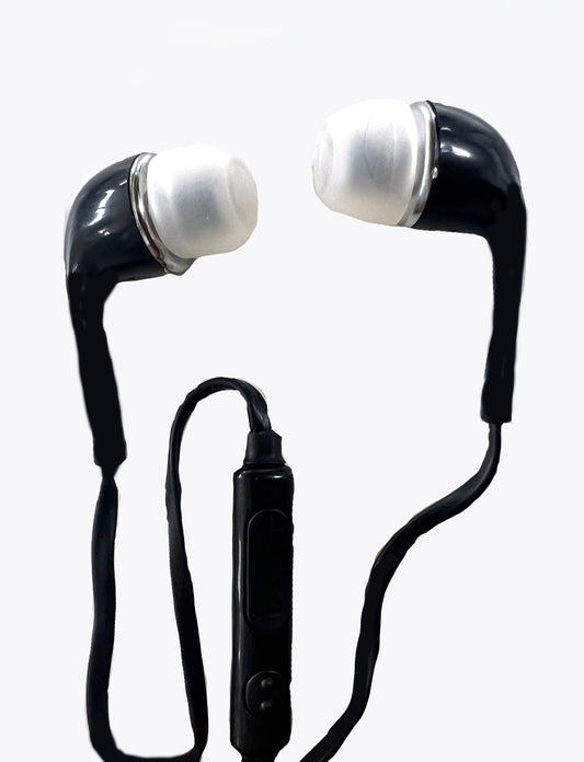 Buy Black Soft Ear Earphones With Volume Button( sold by the piece or bag of 10Bulk Price