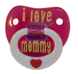 Wholesale I LOVE MOMMY WITH RING TODDLER PACIFIER ( sold by  the piece ) * CLOSEOUT NOW $1.50 EA