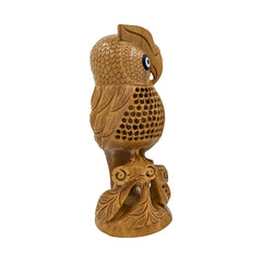 Unique Wooden Handmade Carved Owl Statue for Home and Office Décor 2 (8inch)